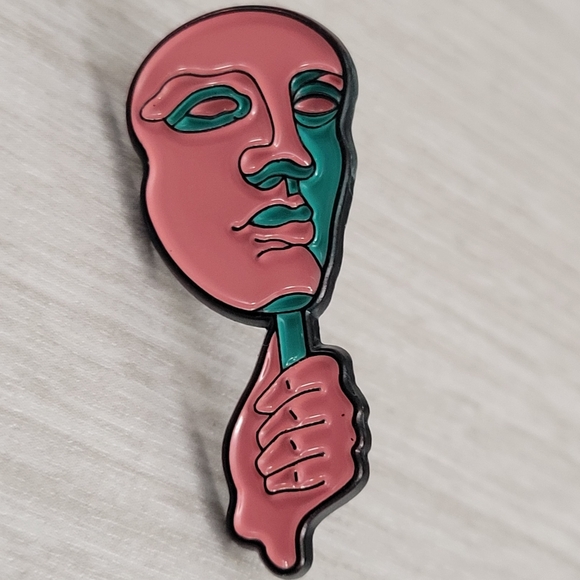 Pop Art Dramatic Mask Enamel Pin - Picture 2 of 10
